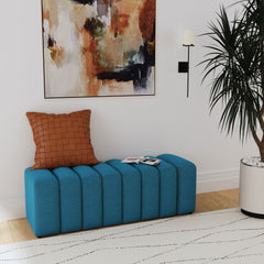 Summer Peacock Blue Accent Bench - Ornate Home