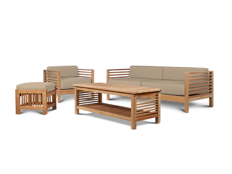 Summer Rectangular Teak Outdoor Coffee Table - Ornate Home