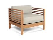 Summer Teak Canvas Outdoor Club Chair with Sunbrella® Cushion - Ornate Home