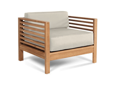 Summer Teak Canvas Outdoor Club Chair with Sunbrella® Cushion - Ornate Home