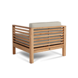 Summer Teak Canvas Outdoor Club Chair with Sunbrella® Cushion - Ornate Home