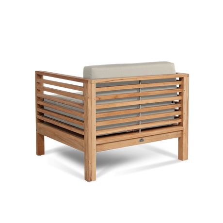 Summer Teak Canvas Outdoor Club Chair with Sunbrella® Cushion - Ornate Home