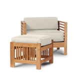 Summer Teak Canvas Outdoor Club Chair with Sunbrella® Cushion - Ornate Home