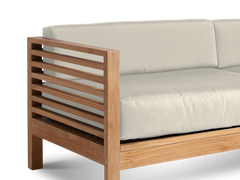 Summer Teak Canvas Outdoor Sofa with Sunbrella® Cushion - Ornate Home