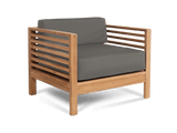 Summer Teak Charcoal Outdoor Club Chair with Sunbrella® Cushion - Ornate Home
