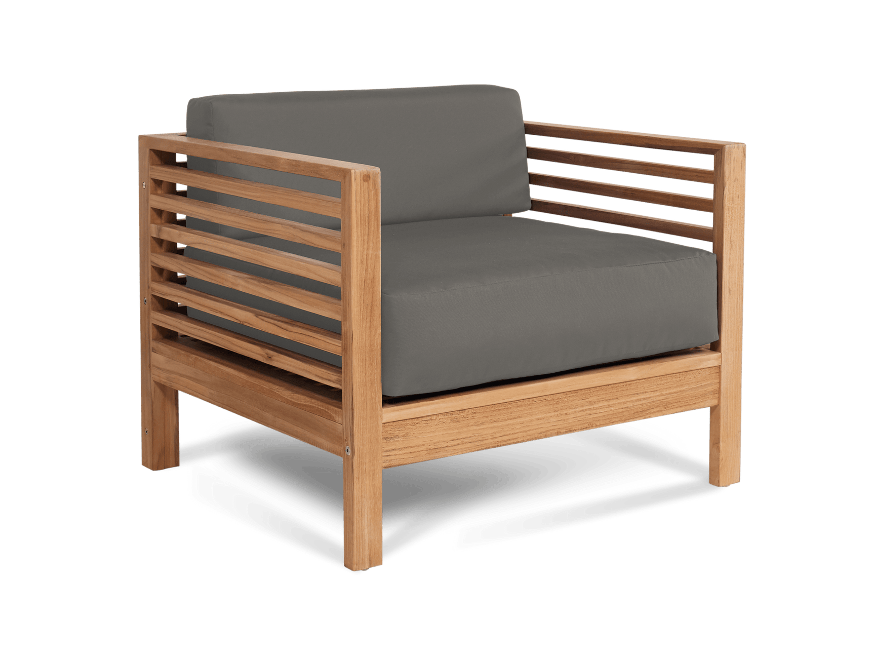 Summer Teak Charcoal Outdoor Club Chair with Sunbrella® Cushion - Ornate Home