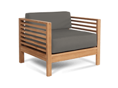 Summer Teak Charcoal Outdoor Club Chair with Sunbrella® Cushion - Ornate Home