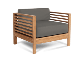 Summer Teak Charcoal Outdoor Club Chair with Sunbrella® Cushion - Ornate Home