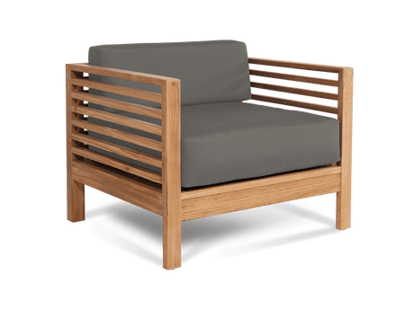 Summer Teak Charcoal Outdoor Club Chair with Sunbrella® Cushion - Ornate Home