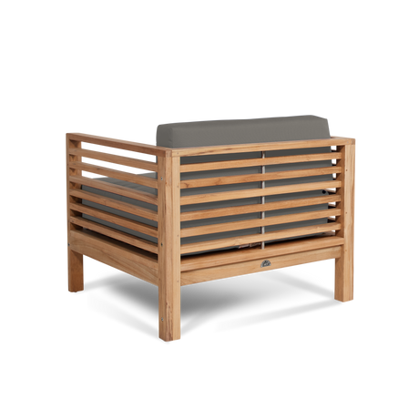 Summer Teak Charcoal Outdoor Club Chair with Sunbrella® Cushion - Ornate Home