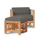 Summer Teak Charcoal Outdoor Club Chair with Sunbrella® Cushion - Ornate Home