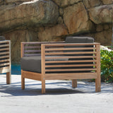Summer Teak Charcoal Outdoor Club Chair with Sunbrella® Cushion - Ornate Home