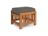 Summer Teak Charcoal Outdoor Ottoman with Sunbrella® Cushion - Ornate Home