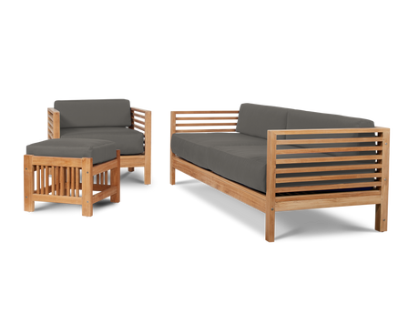 Summer Teak Charcoal Outdoor Sofa with Sunbrella® Cushion - Ornate Home