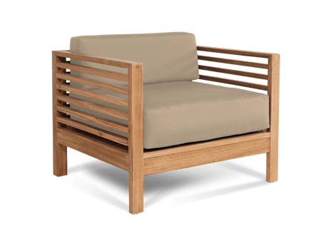 Summer Teak Fawn Outdoor Club Chair with Sunbrella® Cushion - Ornate Home