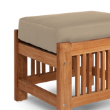 Summer Teak Fawn Outdoor Ottoman with Sunbrella® Cushion - Ornate Home