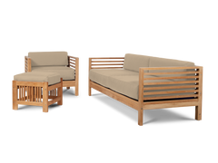 Summer Teak Fawn Outdoor Sofa with Sunbrella® Cushion - Ornate Home