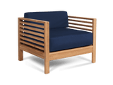 Summer Teak Navy Outdoor Club Chair with Sunbrella® Cushion - Ornate Home