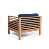 Summer Teak Navy Outdoor Club Chair with Sunbrella® Cushion - Ornate Home