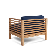 Summer Teak Navy Outdoor Club Chair with Sunbrella® Cushion - Ornate Home