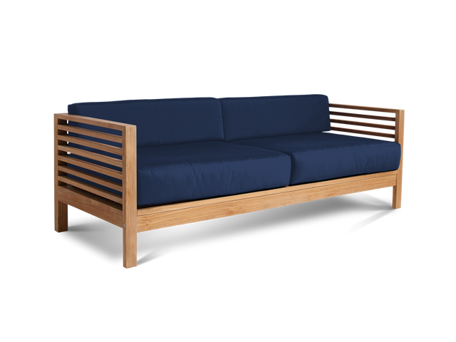 Summer Teak Navy Outdoor Sofa with Sunbrella® Cushion - Ornate Home