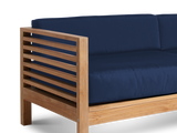 Summer Teak Navy Outdoor Sofa with Sunbrella® Cushion - Ornate Home