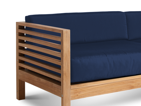 Summer Teak Navy Outdoor Sofa with Sunbrella® Cushion - Ornate Home