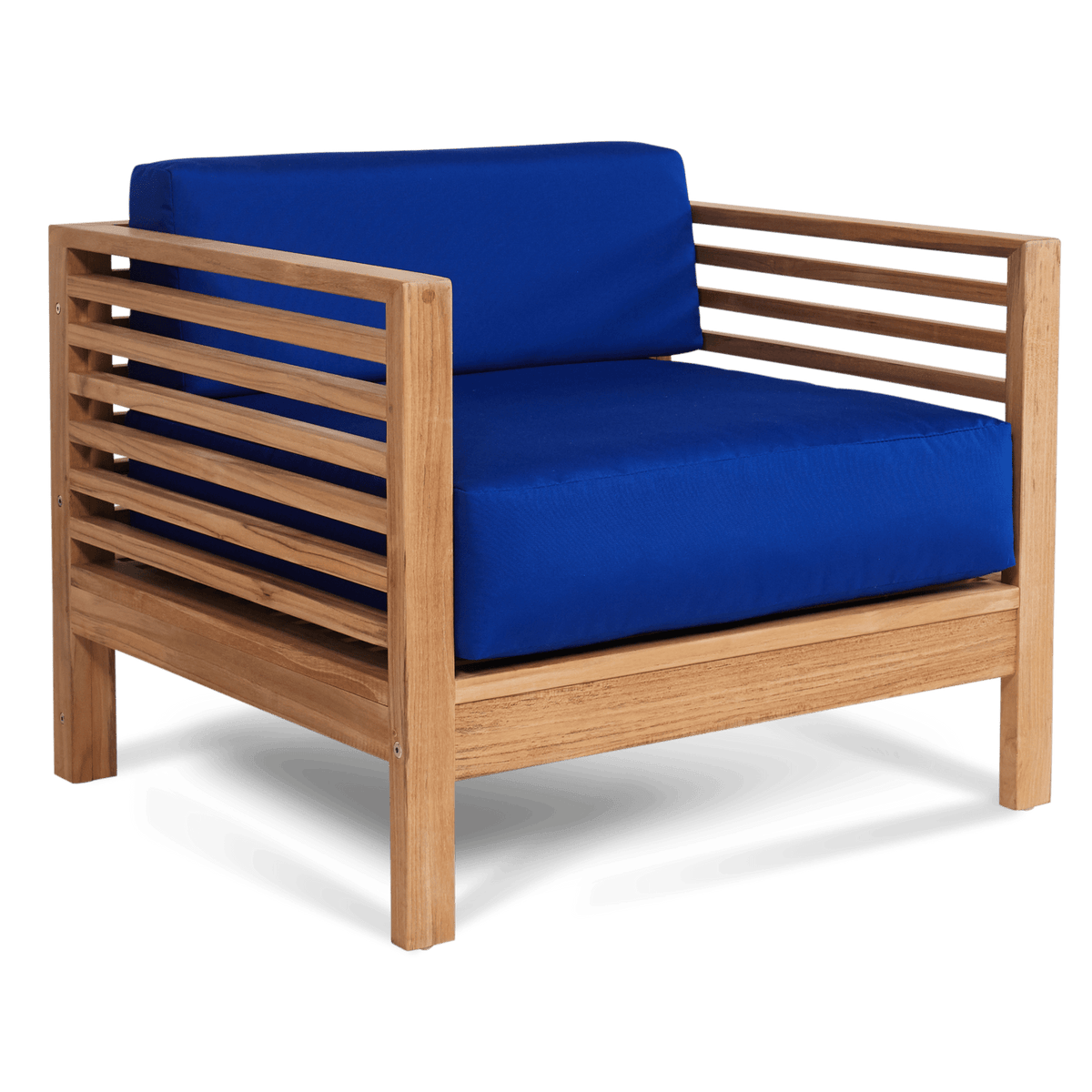 HiTeak Summer Teak True Blue Outdoor Club Chair with Sunbrella® Cushion ...