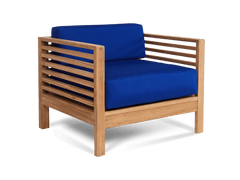 Summer Teak True Blue Outdoor Club Chair with Sunbrella® Cushion - Ornate Home
