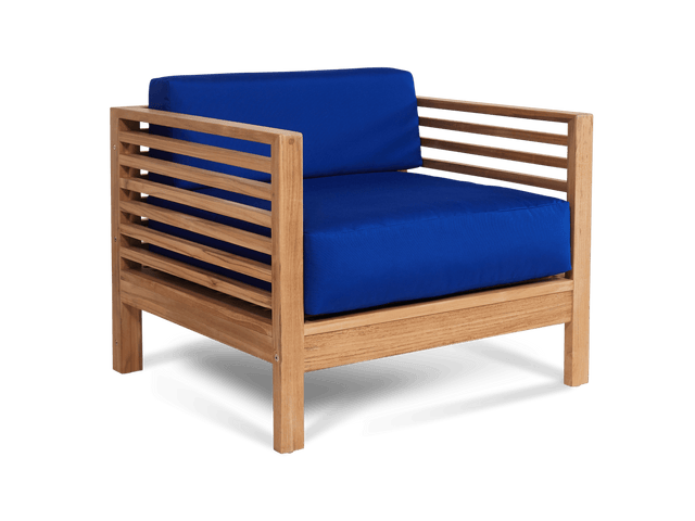 Summer Teak True Blue Outdoor Club Chair with Sunbrella® Cushion - Ornate Home