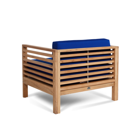Summer Teak True Blue Outdoor Club Chair with Sunbrella® Cushion - Ornate Home