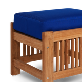 Summer Teak True Blue Outdoor Ottoman with Sunbrella® Cushion - Ornate Home