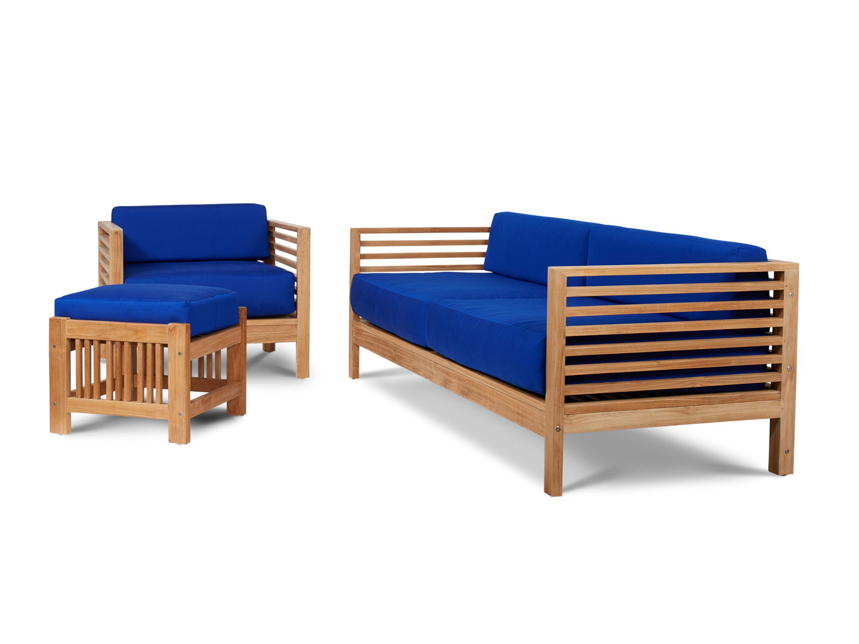 Summer Teak True Blue Outdoor Sofa with Sunbrella® Cushion - Ornate Home