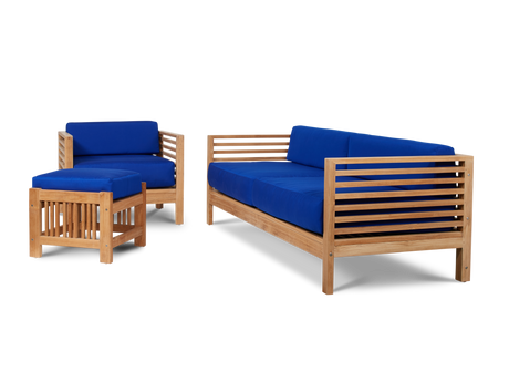 Summer Teak True Blue Outdoor Sofa with Sunbrella® Cushion - Ornate Home