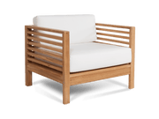 Summer Teak White Outdoor Club Chair with Sunbrella® Cushion - Ornate Home