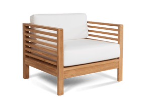Summer Teak White Outdoor Club Chair with Sunbrella® Cushion - Ornate Home