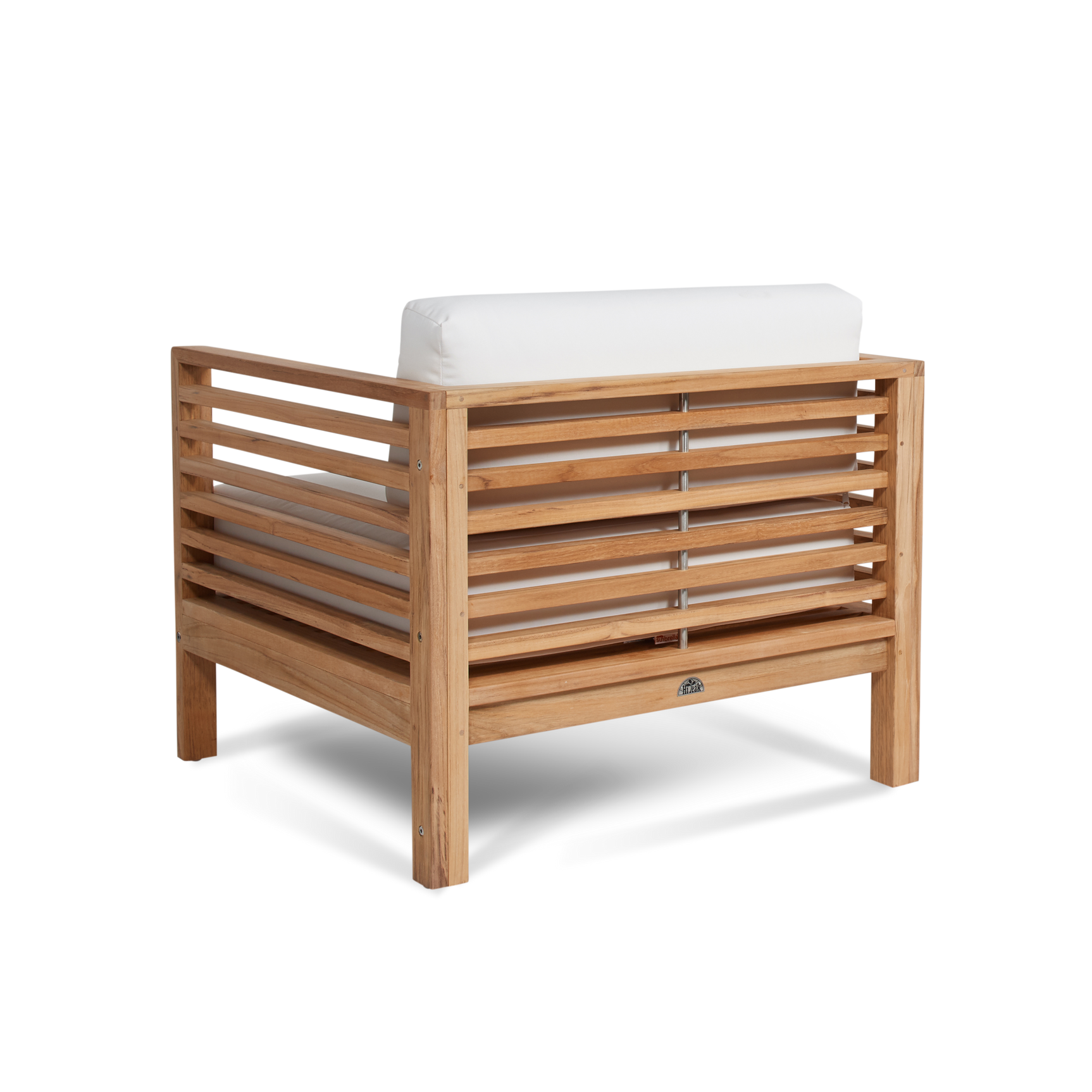 Summer Teak White Outdoor Club Chair with Sunbrella® Cushion - Ornate Home