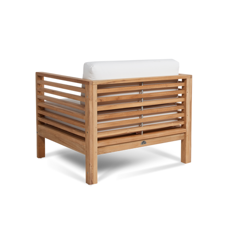 Summer Teak White Outdoor Club Chair with Sunbrella® Cushion - Ornate Home