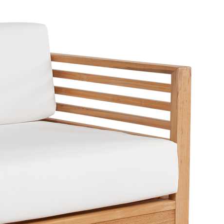 Summer Teak White Outdoor Club Chair with Sunbrella® Cushion - Ornate Home