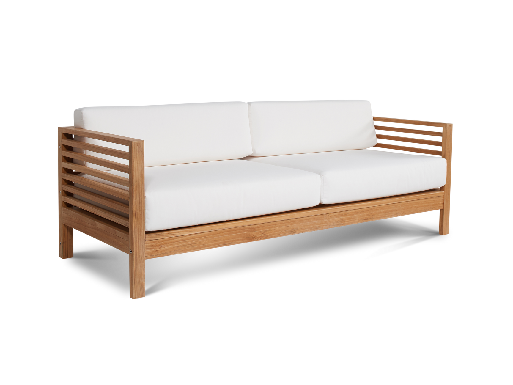 Summer Teak White Outdoor Sofa with Sunbrella® Cushion - Ornate Home