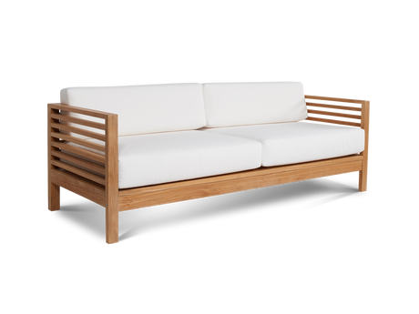 Summer Teak White Outdoor Sofa with Sunbrella® Cushion - Ornate Home