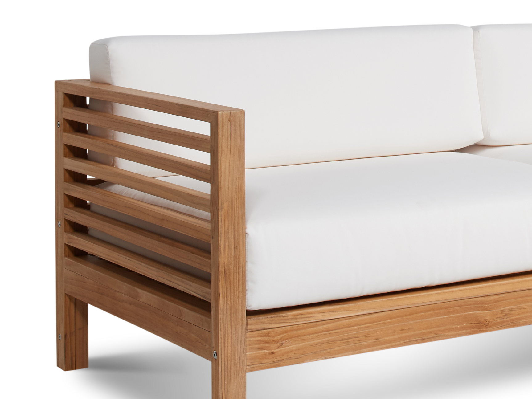 Summer Teak White Outdoor Sofa with Sunbrella® Cushion - Ornate Home