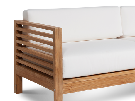 Summer Teak White Outdoor Sofa with Sunbrella® Cushion - Ornate Home