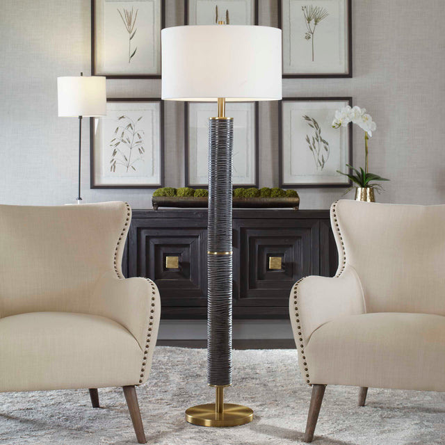 Summit Black/Gray Rustic Floor Lamp - Ornate Home