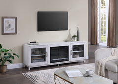 Summit White Walnut 70"W Fireplace TV Stand - Ornate Home