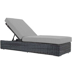 Summon Canvas Gray Outdoor Patio Sunbrella Chaise Lounge - Ornate Home