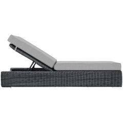 Summon Canvas Gray Outdoor Patio Sunbrella Chaise Lounge - Ornate Home