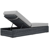 Summon Canvas Gray Outdoor Patio Sunbrella Chaise Lounge - Ornate Home