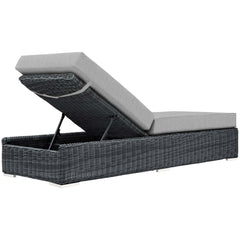 Summon Canvas Gray Outdoor Patio Sunbrella Chaise Lounge - Ornate Home