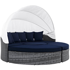 Summon Canvas Navy Canopy Outdoor Patio Sunbrella Daybed - Ornate Home